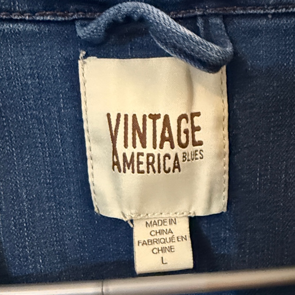 Vintage America Blues Navy Denim Jacket - Picture 2 of 3